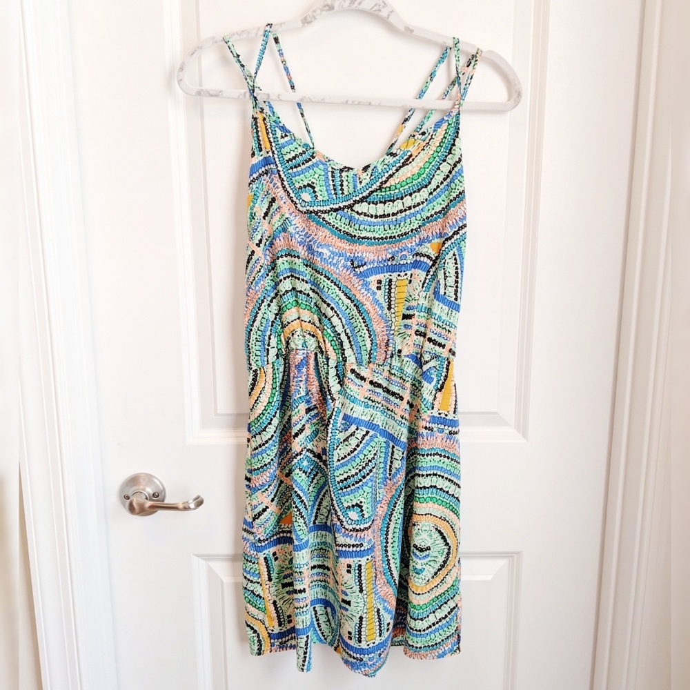 Peppermint Open Back Strappy Cocktail Dress Retro